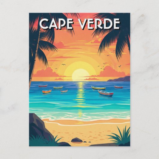 Vintage Kap-Verde-Reise Postkarte (Vorderseite)