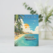 Vintage Kap-Verde-Reise Postkarte (Stehend Vorderseite)