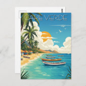 Vintage Kap-Verde-Reise Postkarte (Vorne/Hinten)