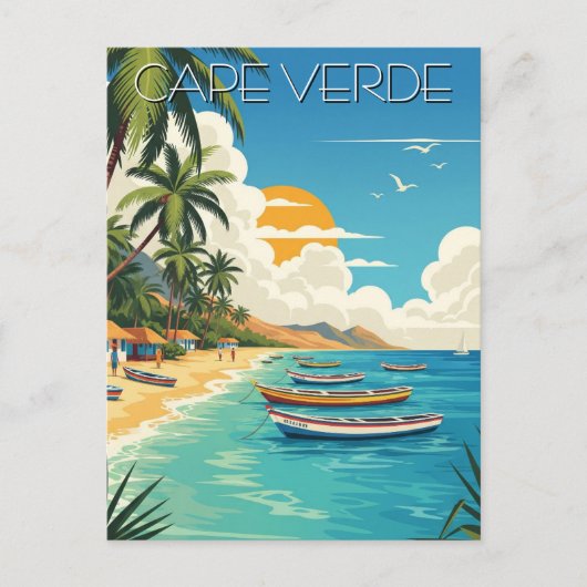 Vintage Kap-Verde-Reise Postkarte (Vorderseite)