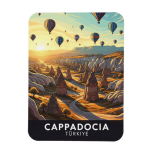 Vintage Kappadokien Türkei Heißluftballons Reise Magnet