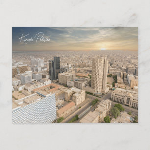 Vintage Karachi Pakistan Reise Aquarell Retro Postkarte