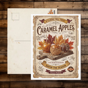 Vintage-Karamelläpfel Herbstliche Segnungen Postkarte