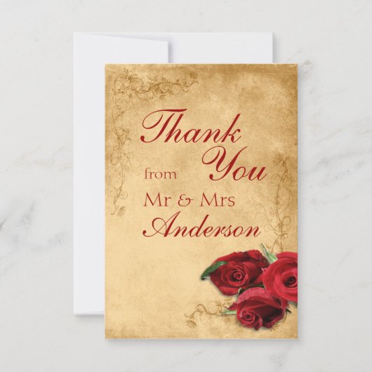 Vintage Karamellehe Dankeschön-Karte Dankeskarte (Vorderseite)