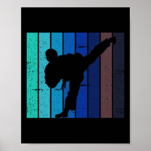 Vintage Karate Kickboxen Kochfeld Poster