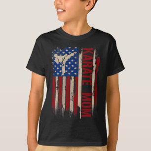 Vintage Karate-Mama Amerikanische Flagge - Das Kic T-Shirt