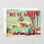 Vintage Karawane - Ankündigung zur Adressverschieb Postkarte (Vorne/Hinten)