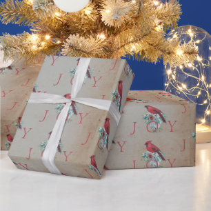 Vintage-Kardinal benutzerdefinierte Weihnachten Fe Geschenkpapier