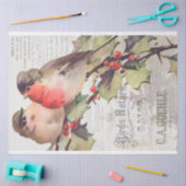 Vintage Kardinal mit Ephemera-Dekoupage-Thema P Seidenpapier (Basteln)