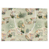 Vintage Kardinal und Weihnachtsgrüße Große Geschenktüte (Rückseite)