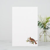 Vintage Kardinals-Lied-Vogel-Illustration - 1800's Briefpapier (Stehend Vorderseite)