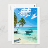 Vintage Karibik Ocean Beach Reise Postkarte (Vorne/Hinten)