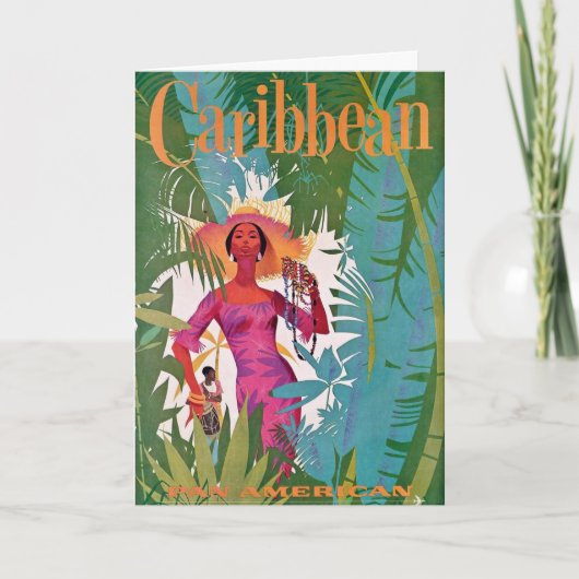 Vintage Karibik-Reise-Postkarte Karte (Vorderseite)