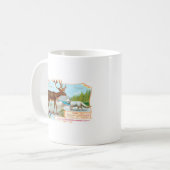 Vintage Karibik (Rentier) und Arktis Fox Kaffeetasse (Vorderseite Links)