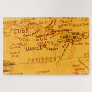 Vintage Karibikkarte Jamaica Jigsaw Puzzle