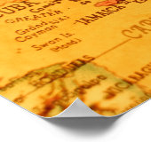 Vintage Karibikkarte Poster (Ecke)