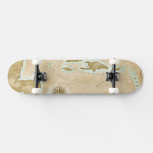 Vintage Karibikkarte Skateboard