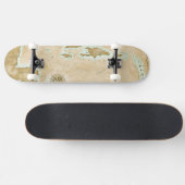 Vintage Karibikkarte Skateboard (Horizontal)