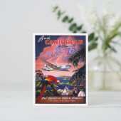Vintage Karibikreise Postkarte (Stehend Vorderseite)