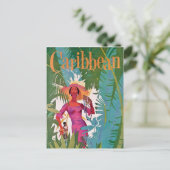 Vintage Karibikreise Postkarte (Stehend Vorderseite)