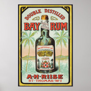 Vintage karibisches Rumplakat Ende des 19. Jahrhun Poster
