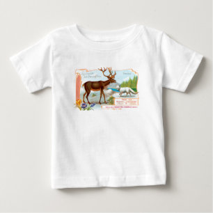 Vintage Karibu (Rentier) und Polarfuchs Baby T-shirt