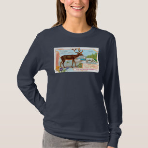 Vintage Karibu (Rentier) und Polarfuchs T-Shirt
