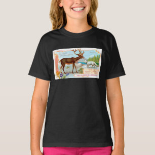 Vintage Karibu (Rentier) und Polarfuchs T-Shirt