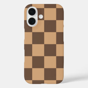 Vintage Kariert in warmen Brauntönen iPhone 16 Hülle