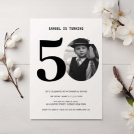 Vintage Karierte 50. Geburtstagsfeier Foto Einladu Einladung