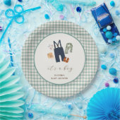 Vintage Karierte Kinderkleidung Kinderdusche Pappteller (Party)