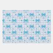 Vintage Karierte Ribbons und Sterne Geschenkpapier Set (Vorderseite 3)