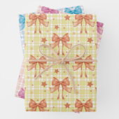 Vintage Karierte Ribbons und Sterne Geschenkpapier Set (Beispiel)