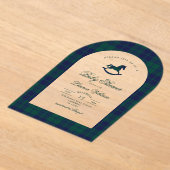 Vintage karierte Rocking Horse Baby Dusche Acryleinladungen (Ablage )