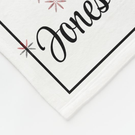 Vintage karierte Schneeflocken mit Elche Fleecedecke (Ecke)