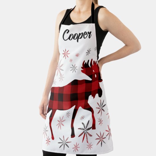 Vintage karierte Schneeflocken mit Elche Schürze (InSitu)