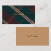 Vintage Karierte Visitenkarten Visitenkarte (Vorne/Hinten)