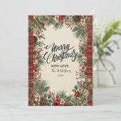 Vintage Karierte Weihnachten (Stehend Vorderseite)