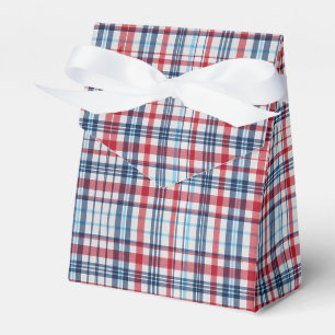 Vintage, kariertes rot weiß blau Muster Geschenkschachtel