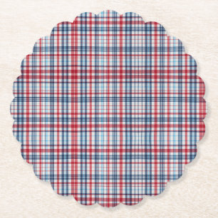 Vintage, kariertes rot weiß blau Muster Untersetzer