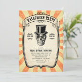 Vintage Karneval Show Halloween Einladungen (Stehend Vorderseite)