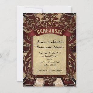 Vintage-Karneval-Zirkus-Hochzeit-Probe Karte