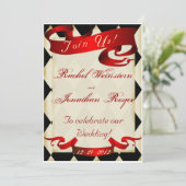 Vintage Karnevalshochzeitseinladung 4 der großen Einladung (Stehend Vorderseite)