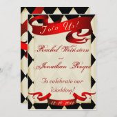 Vintage Karnevalshochzeitseinladung 4 der großen Einladung (Vorne/Hinten)