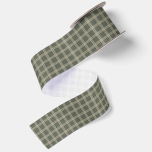 Vintage-Karo-Retro-Grün neutrales kariertes Weihna Satinband