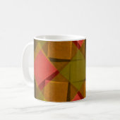 Vintage Karo- und Quadratzmuster Kaffeetasse (Vorderseite Links)