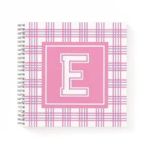 Vintage-Karo-Varsity-Monogramm Rosa Lila Quadrat