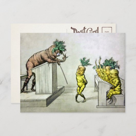 Vintage Karotten in der Schulpostkarte Postkarte (Vorne/Hinten)