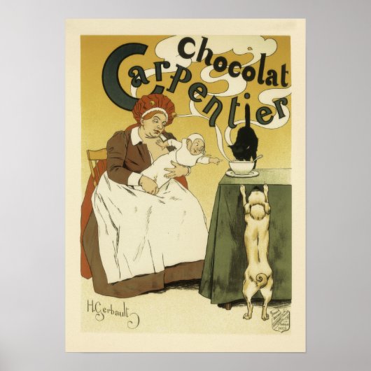 Vintage Karpentier Chocolat-Werbung Poster (Vorne)