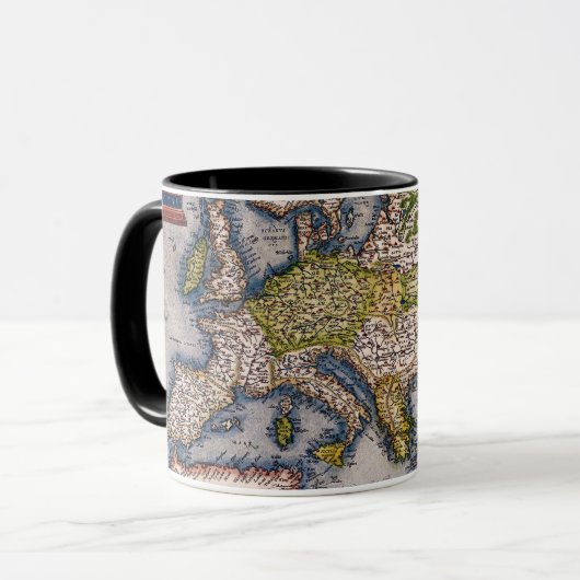 Vintage Karte 1572 von Europa-Tasse Tasse (Vorderseite Links)